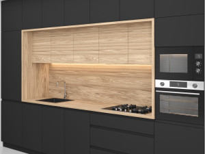 modern kitchen with island 10 3D Модель