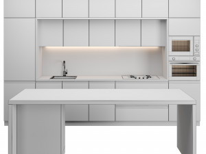 modern kitchen with island 10 3D Модель