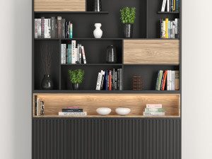 rack and bookcase 02 3D Model