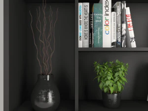 rack and bookcase 02 3D Model