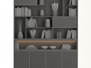 rack and bookcase 02 3D Model
