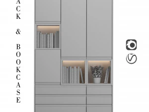 rack and bookcase 04 3D Model