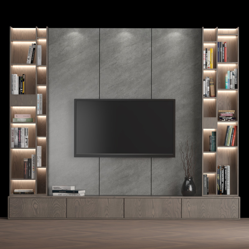 TV WALL 01 3D-Modell .c4d .max .obj .3ds .fbx .stl .blend 