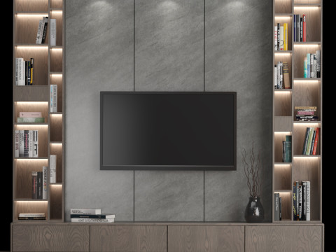 TV WALL 01 3D Model