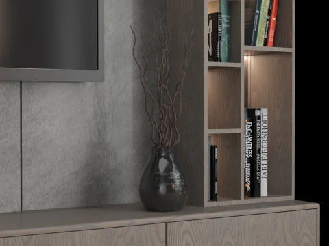 TV WALL 01 3D Model