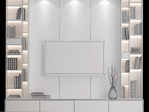 TV WALL 01 3D Model