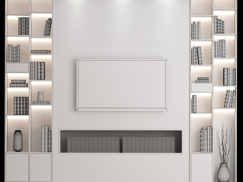 TV Wall 02 Model 3D