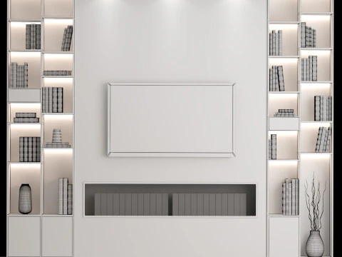 TV Wall 02 3D Model
