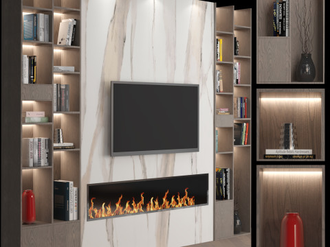 TV Wall 02 Model 3D