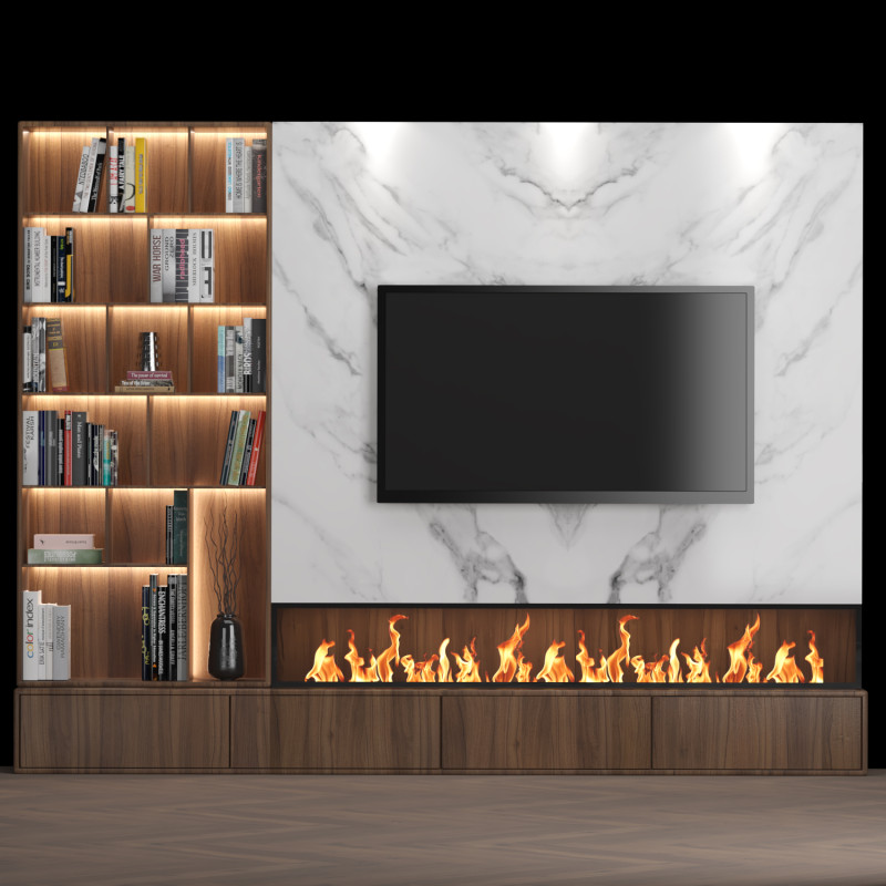 TV Wall 03 3D Model .c4d .max .obj .3ds .fbx .stl .blend