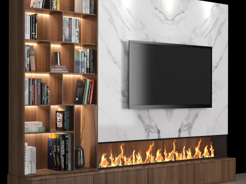 TV Wall 03 3D Model