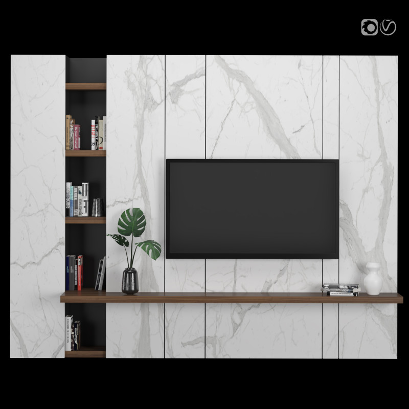TV Wall 06 Model 3D .c4d .max .obj .3ds .fbx .stl .blend 
