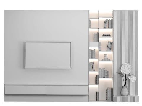 TV 벽 07 3D 모델