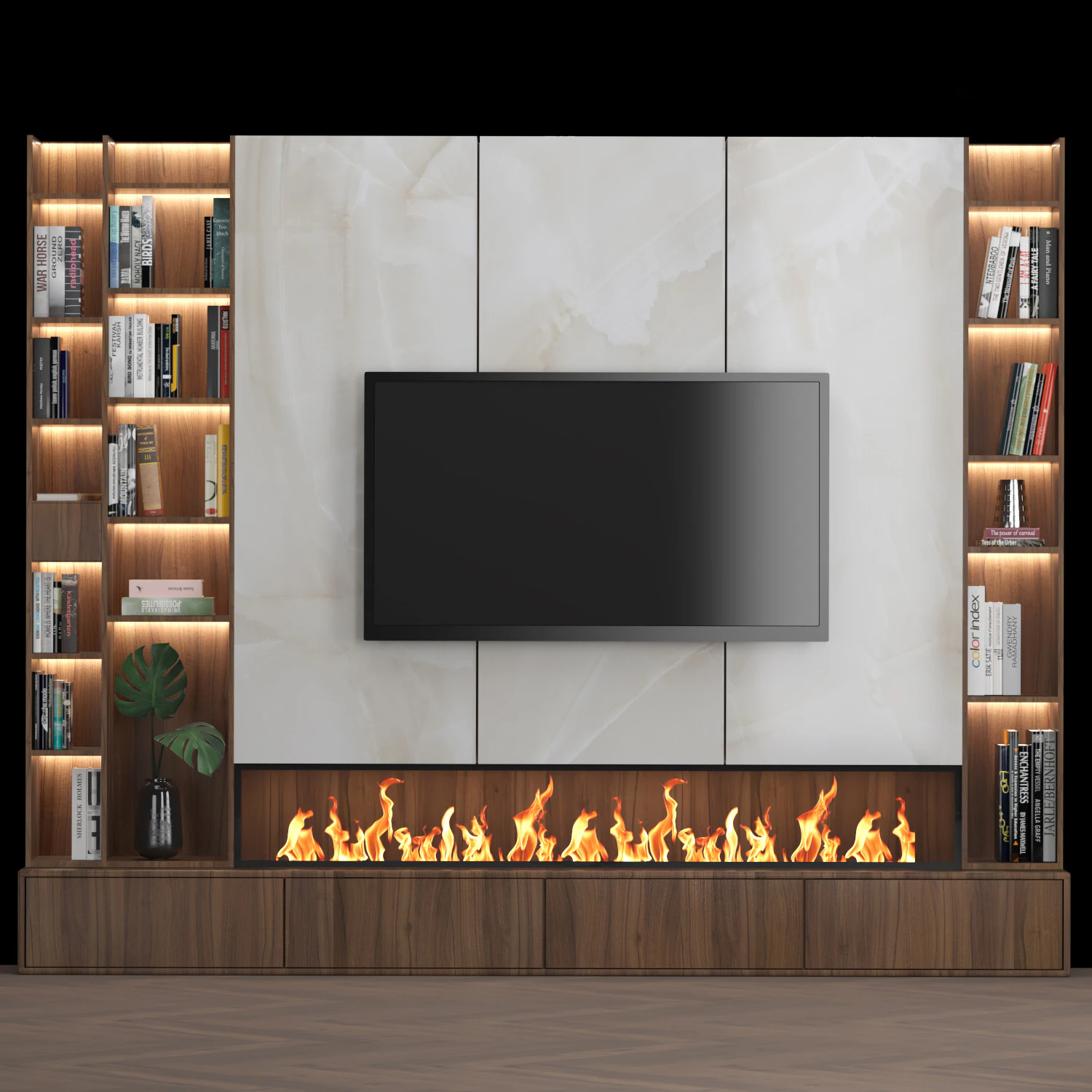 TV Wall 08 3D Model .c4d .max .obj .3ds .fbx .stl .blend 