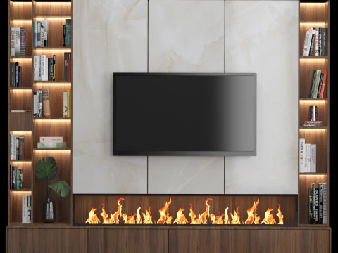 Parede de TV 08 Modelo 3D