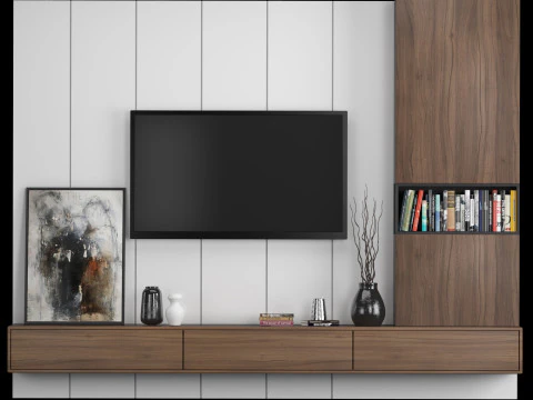 Parede de TV 09 Modelo 3D