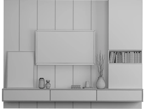 TV Wall 09 3D Model
