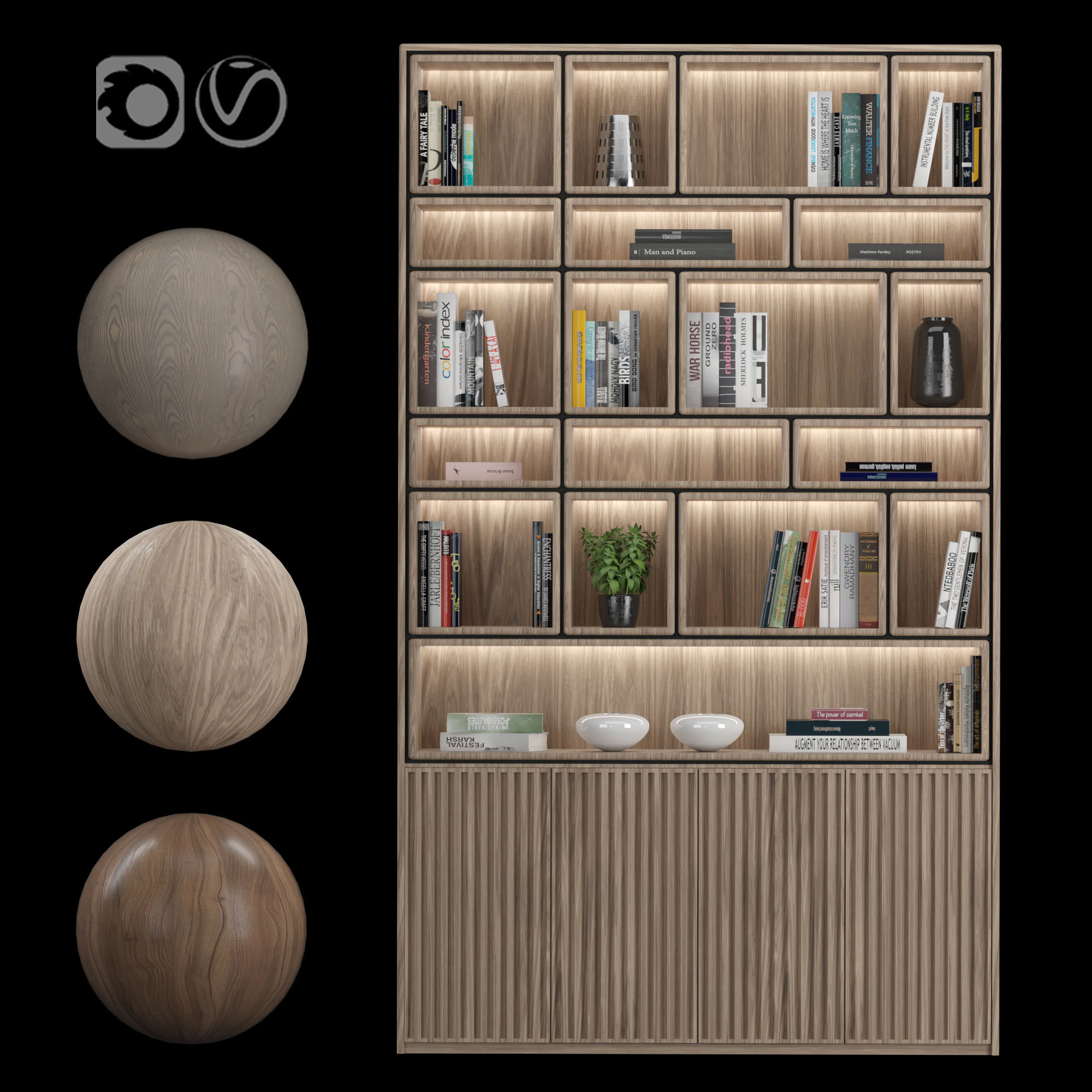 Rack and Bookcase 06 3D Model .c4d .max .obj .3ds .fbx .stl .blend 