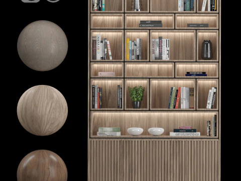 Rek en boekenkast 06 3D Model