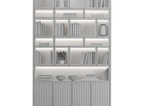 Rack and Bookcase 06 3D Model