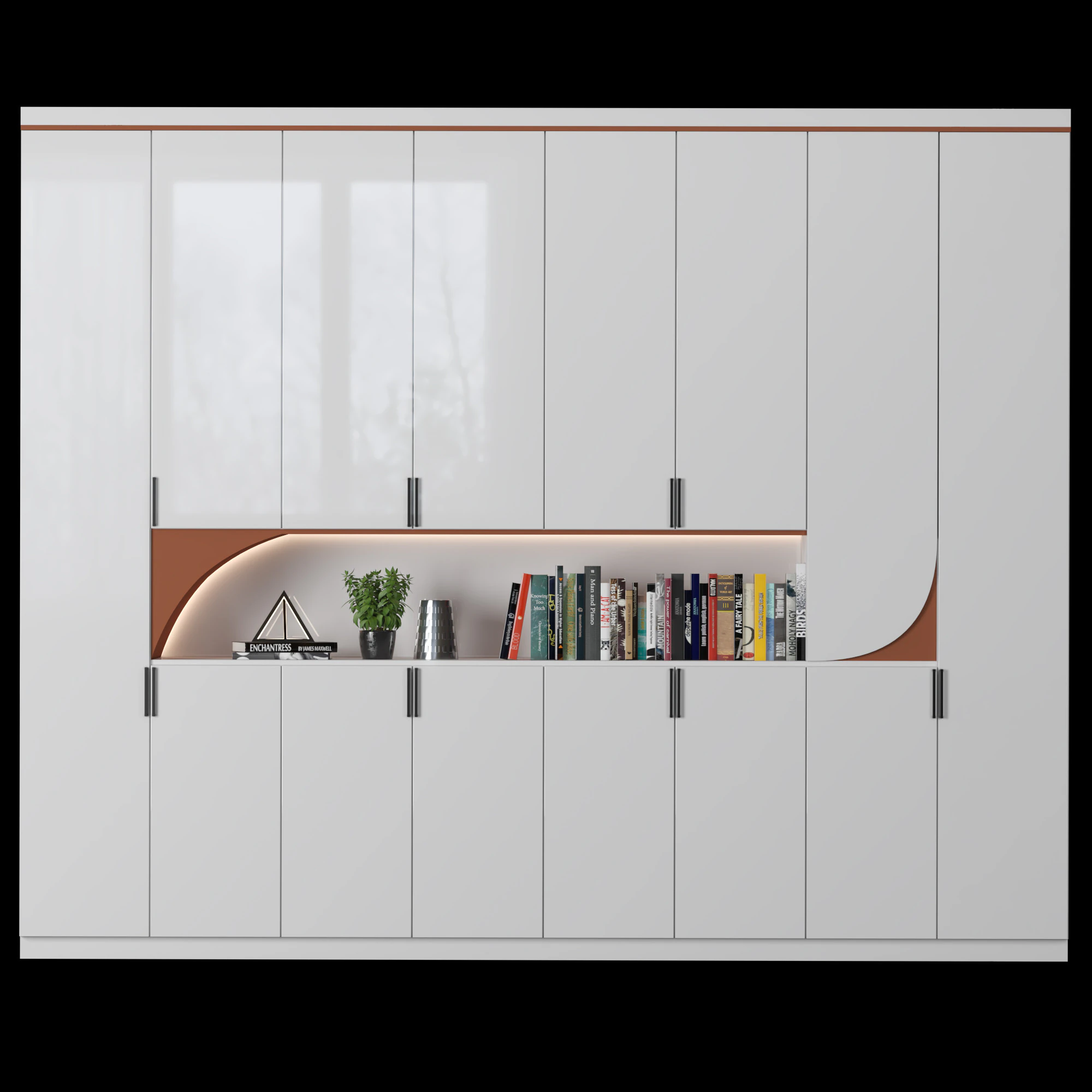 Cabinet with shelves 08 3D Model .c4d .max .obj .3ds .fbx .stl .blend