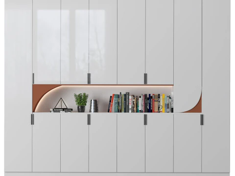 Cabinet with shelves 08 3D Model