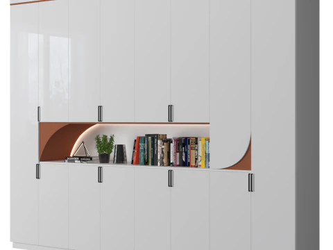 Cabinet with shelves 08 3D Model