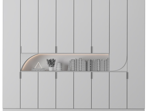 Cabinet with shelves 08 Model 3D