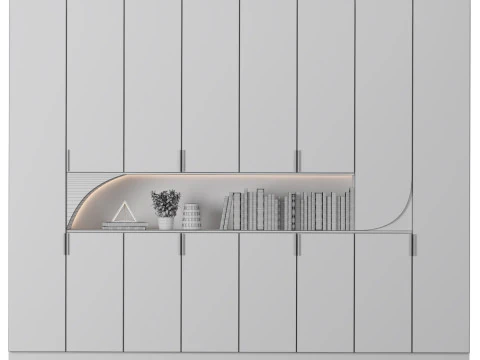 Cabinet with shelves 08 3D Model