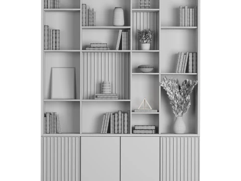 Rack and Bookcase 09 3D Model