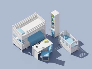 low-poly furniture pack 3D Модель