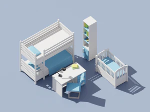 low-poly furniture pack 3D Model
