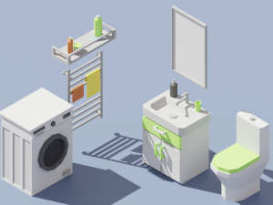 low-poly furniture pack 3D Модель