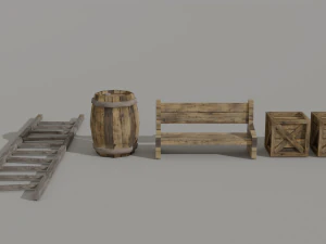 low-poly wild west saloon 3D Model