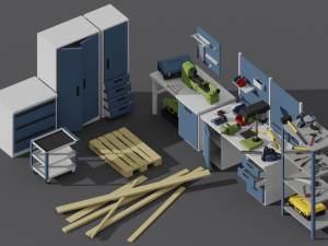 low-poly workshop pack 3Dモデル