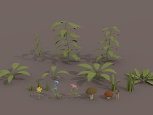 plants low poly pack 3D Model