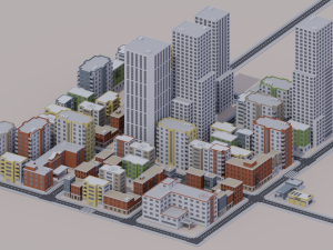 buildings low poly big pack 3D Model