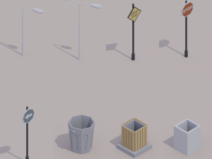 buildings low poly big pack 3Dモデル