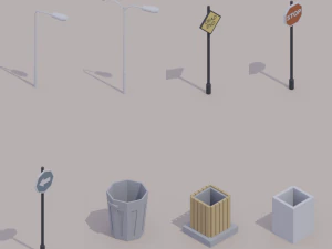 buildings low poly big pack 3D Model