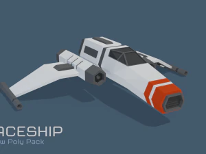 scifi space ship low-poly pack 3D Model