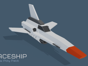 scifi space ship low-poly pack 3D Модель