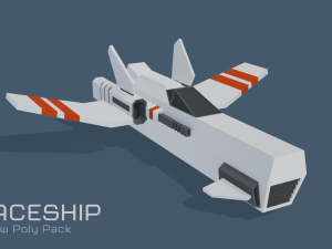 scifi space ship low-poly pack 3D Модель