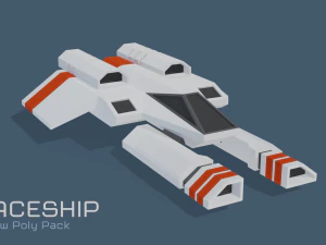 scifi space ship low-poly pack 3D Model