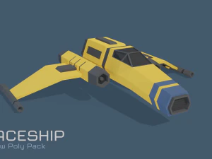 scifi space ship low-poly pack 3D Model