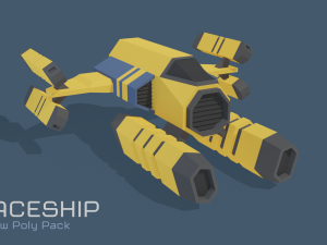 scifi space ship low-poly pack 3D Модель