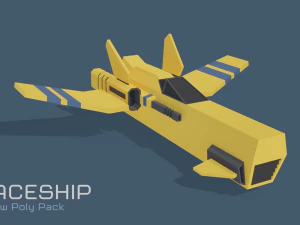 scifi space ship low-poly pack 3D Model