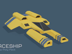 scifi space ship low-poly pack 3D Model