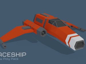 scifi space ship low-poly pack 3D Модель