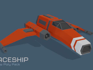 scifi space ship low-poly pack 3D Model