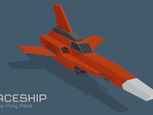 scifi space ship low-poly pack 3D Model